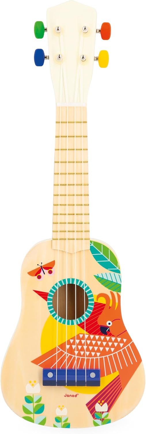 Janod Gioia Ukulele - Colorful Children's Guitar 20" Long for Ages 3 - 5 Years - J07652