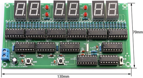 DIY Electronic Clock Kit, 6 Bit Digital Circuit Soldering Kit for Skill Contest Training Materials