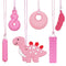 Chew Necklace for Sensory Kids, 5 Pack Chewy Necklace Sensory Chew Toys for Autistic Children, Silicone Pink Dinosaur