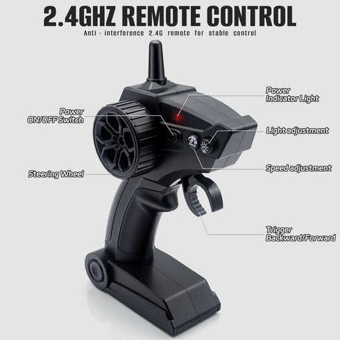 Aka Supaku 1:24 4WD Light,2.4GHz 20KM/H RC Drift Car, Remote Control Cars Vehicle with LED High Speed RC Cars with Two
