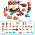 yoliyogo Set 45pcs 3+ Pretend Play Campfire Toy with Realistic BBQ Accessories,Fake Grill Foods,Tea Pots etc,Simulate