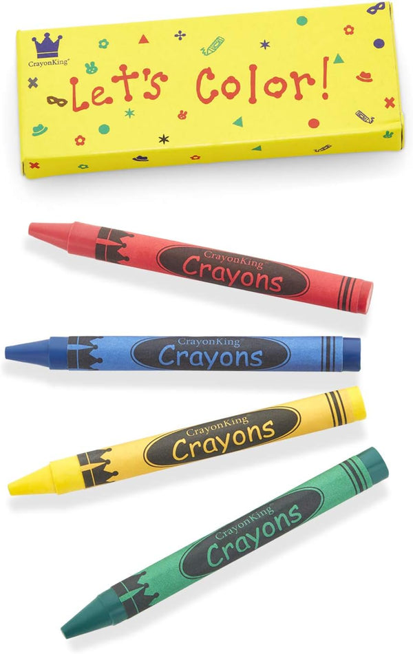 CrayonKing 25 Sets of 4-Packs (100 Bulk Crayons) Boxed for Easy Storage