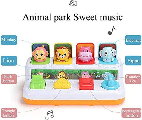 YMDLY Toys 7 8 9 10 11 12 Animal Park Interactive Pop Up Music Toy,Up- Early Education Activity Center Toy, Ages Months
