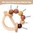 Wooden Baby Rattles 0-6 Months, Montessori Color Rings for Newborns 6-12 Months, Toddler Toys 1-3