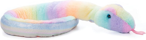 The Petting Zoo Snake Stuffed Animal Plushie, Ombrez Rainbow Snake Plush Toy, 54 inches