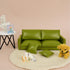 Minamzee 1:12 Dollhouse Leather Couch, Miniature Modern Double Sofa with Pillows, Dollhouse Luxury Couch Furniture