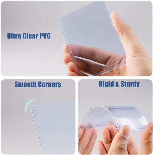 NESSDOVE 1000 (500 500 PCS Toploaders and Panny Sleeves - Premium Hard Plastic Card Protectors, Trading Card