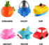 CHIMAGER 6 Packs Set, Swimming No Hole Boat Bath Toy Light up Changing Color in Water, Floating Rubber Bathtub Toys