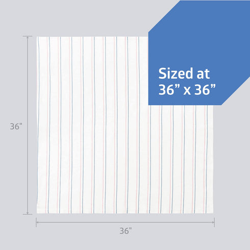 100% 36" 36", 3 Count Medline Candystripe Stripe Baby Blanket, Classic Design, Cotton, Soft, Cuddly, Swaddling, x
