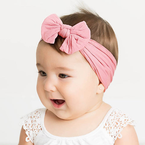 CÉLLOT Super Stretchy Soft Knot Headbands with Hair Bows, Head Wrap Hair Accessories for Newborn Baby Girls, Infant