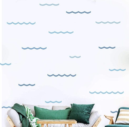 Ocean Waves Wall Decals - Kids Room Decor - Peel & Stick Removable Stickers