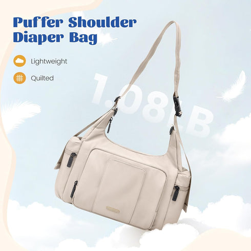 14L Spacious Puffer Diaper Tote Bag - Ideal for Travel & Hospital Use