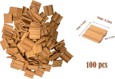 Cayway 100 PCS Mini Red Roof Tiles Model Building Set, 18mm Fake Tiles for DIY Dollhouse Bricks