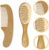 Set GARVALON Hair Brush Natural Wool Brush Wooden Comb for Curly Hair for Newborns for Shower Travel