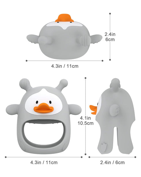 3+ Baby Teething Toys,Silicone Baby Teether Toy for Infants Months, Never Drop Silicone Baby Mitten Teether