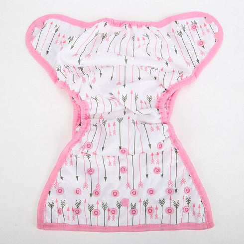 One Size Cloth Diaper Cover Snap with Double Gusset, Pink Arrows