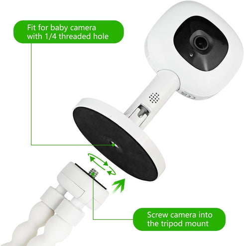 Flexible Baby Monitor Mount for Nanit Pro Smart Monitor & Flex Stand, Tripod Baby Camera Mount, Perfect View