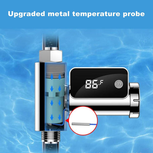 Vikye Digital Thermometer, LED Display Water Shower Thermometer Rotatable Screen, Baby Bath Water Temperature