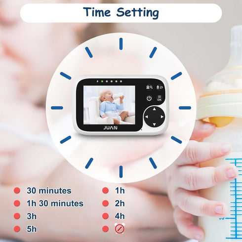 JUAN 100% 3500mAh 1000ft 2-Way Baby Monitor with Camera and Audio, No WiFi Private, Long Battery, Range Connection