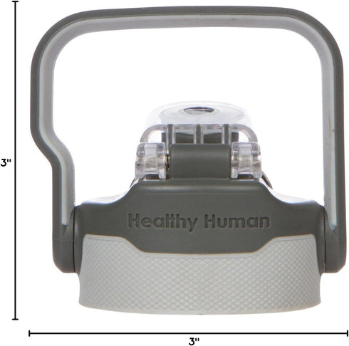 Healthy Human FLIP N SIP Lid - Leak-Proof Water Bottle Cap, Dishwasher Safe with Snap Metal Clip