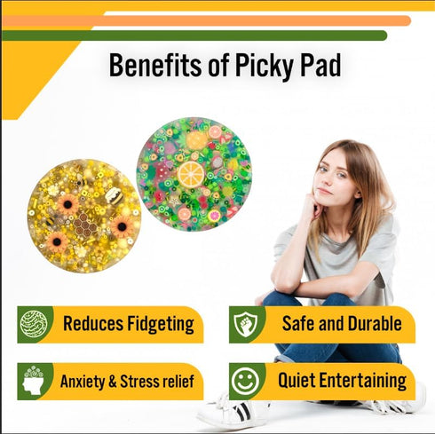 Generic 2Pcs- Picky Pad Multicolor Fidget Pads, Fidget Toy for Skin Picking, Fidget Toys Adults, Trichotillomania