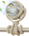 Mini Portable Baby Stroller Fan, 3 Speed Handheld Fan, Battery Operated 360° Flexible Tripod Cooling Fan (Yellow)