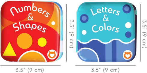 (Set 2 Floating Baby Bath Books - Bath Books for Babies, Infants - Waterproof, Mold-Free Bath Toys for Learning & Early