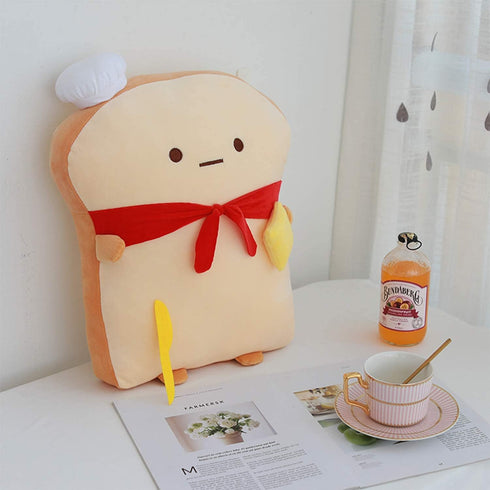 ARELUX 17.7in Funny Toast Bread Pillow, Cute Plush Hugging Pillow, Soft Food Sofa Cushion for Kids