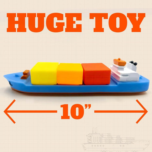 0 SplashEZ Bath Toy Boat for Kids & Toddlers | Mold Free Cargo Ship Toy for Bathtub Play with No Hole for Water | Ideal