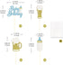 Moitkptt 24 Pcs Glitter Cupcake Toppers - Baby Bottle & Beer Mug Cupcake Picks - Gender Reveal Decorations