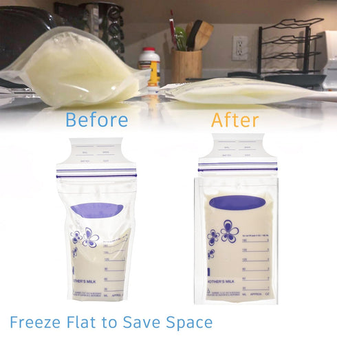 Ugotfeels 6-Pack 3 4 5 6oz, 6.3"x3.66"x0.78"in Freeze Flat Breast Milk Storage Bag |Breastmilk Freezer Flattener Kit