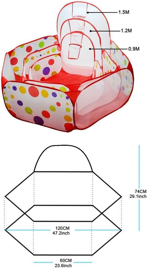 Kuuqa Ball Pit Play Tent with Basketball Hoop for Kids, Toddlers Outdoor Indoor Play 4 Ft/120CM (Balls Not Included)