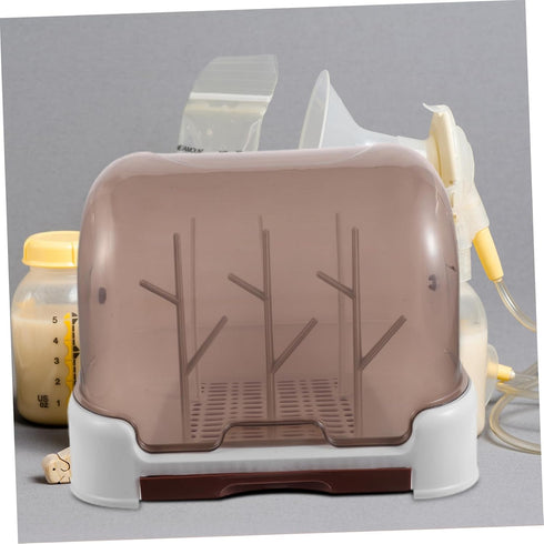 Countertops Baby Bottle Drying Rack with Dustproof Cover Compact Space-Saving Design for Kitchen Bottle Drainer