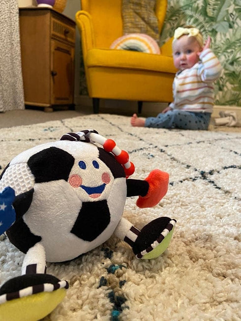 Newborn Soccer Ball Baby Toy | Extra Sensory Features for Infants | Soccer Baby Gift | Part of The Collection
