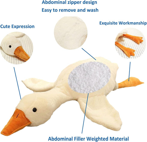 Swan Stuffed Animal, 19.68inch 2.6 lbs Weighted Stuffed Animals Swan Weighted Plush Animals Goose Plush Toy Duck Stuffed Animals Plush Pillow Gifts for Kids