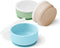 Silicone Baby Bowls with Suction - Toddler Bowls with Lids in Blue, Green, and Beige