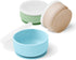 Silicone Baby Bowls with Suction - Toddler Bowls with Lids in Blue, Green, and Beige