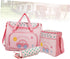 Set UPKOCH Large Capacity Diaper Bag for Moms Multi-functional Travel Handbag Changing Pad Stylish Car Pattern Pink