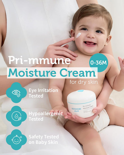 Pri-mmune 6.1oz. GOONGBE Moisture Cream - Korean Baby Body Cream with Shea Butter - Hypoallergenic Gentle Daily