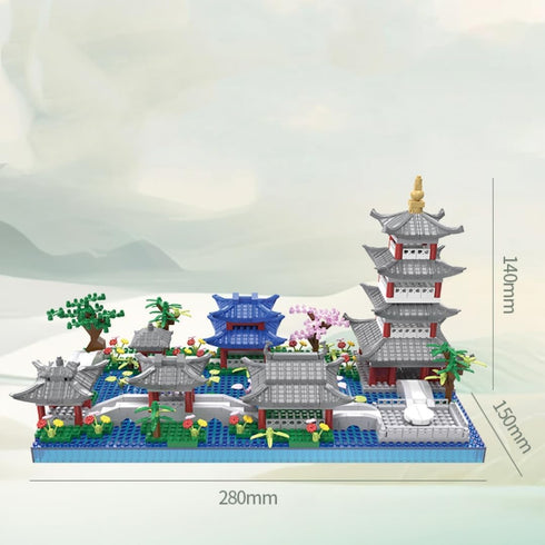 Kadablk Landscape,950 Architecture Chinese Style of Suzhou Garden,Hangzhou's West Lake,Build Iconic Asian PCS mini