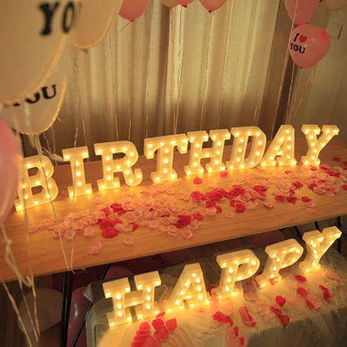 HFDJRWK Decoration(B,70cm) Diy Foam Board Lights Up Letters Large Lighting Letter for Baby Bath Anniversary Party
