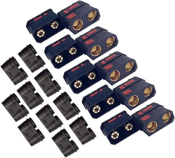 High Current Antispark Connector Male and Female QS8-S Black, Application for Remote Control Toys, Drone Battery Charger