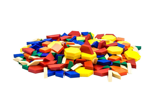 hand2mind Foam Pattern Blocks, Geometric Shapes for Kids, Toddler Pattern Blocks, Sorting Math (Set of 250)