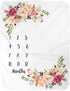 BUTTZO Milestone Blanket, Girl & Boy Baby Blankets, Large Fleece, Monthly Shower Gifts