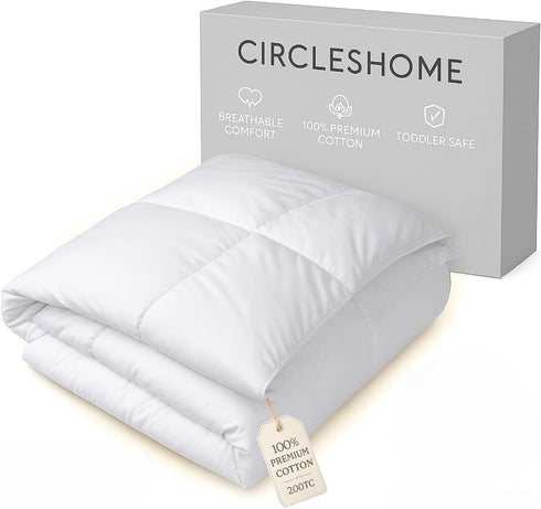 CIRCLESHOME Warm Crib Comforter - Soft, Comfortable, and Breatheable 100% Cotton Comforter