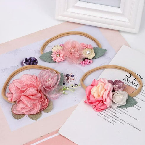 Toptim Baby Floral Nylon Headbands - 6 Colors for Newborn Girls Shower Photo