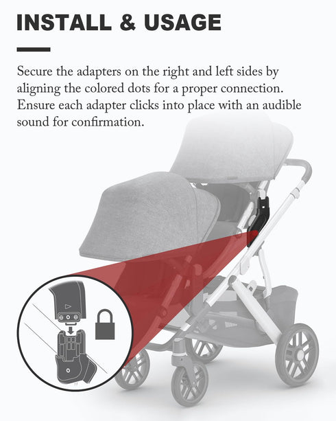 ODNEX V2, V3 V2, Upper Adapter Accessories Compatible with UPPAbaby Vista, Vista Vista Strollers/Bassinet, Toddler Sea