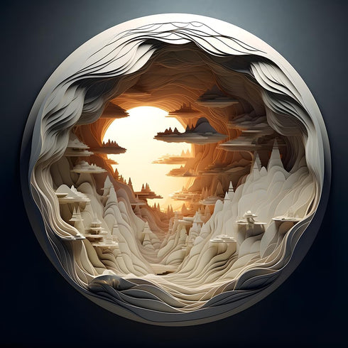 Bgraamiens Puzzle - 1000 Pieces - Dawn - 3D Visual Inside a Cave, Unique Hard Challenge