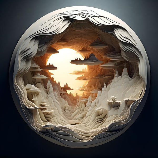 Bgraamiens Puzzle - 1000 Pieces - Dawn - 3D Visual Inside a Cave, Unique Hard Challenge