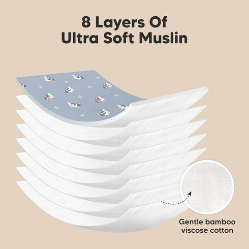 5-Pack Muslin Burp Cloths for Baby Boys and Girls - Super Absorbent Bamboo Cotton Washcloths for Newborns